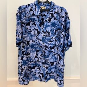 PANAMA JACK Hawaiian Blue Short Sleeve Tropical Shirt -Size 3XL